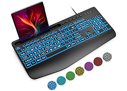 Large Print Backlit Keyboard Wired USB Lighted Computer Keyboards